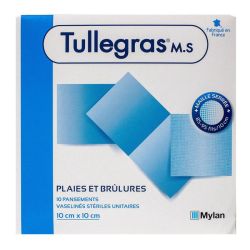 Tulle Gras Lumiere Compr 10X10Cm B/10