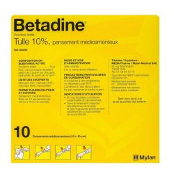 Betadine Tulle Compr 10X10Cm B/10