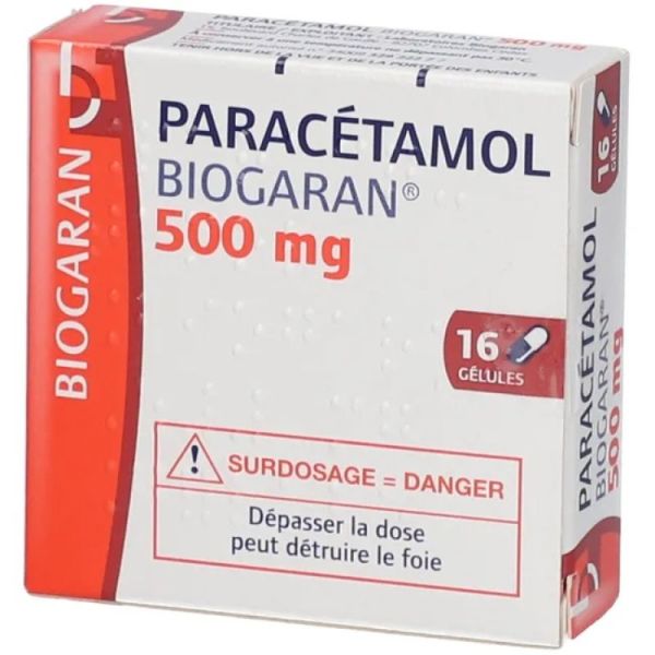 Paracetamol Biogaran 500Mg G L B/16