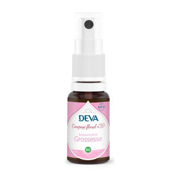 Deva - Elixir floral mélange C10 -Emotion de la grossesse - spray 15ml