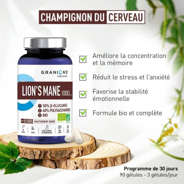 LION'S MANE 1000mg - bio - 90 gélules
