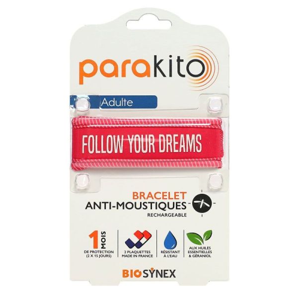 Parakito Bracelet Anti-Moustique Adulte Fuschia