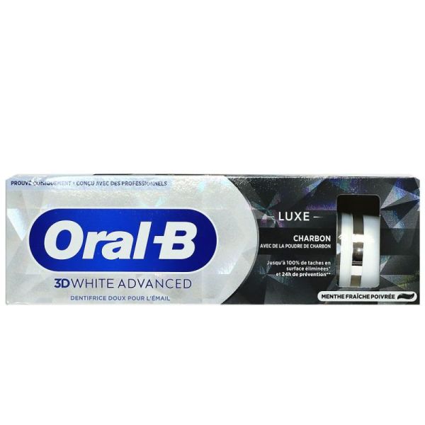 Oral B 3D White Advance Luxe Charb 75Ml