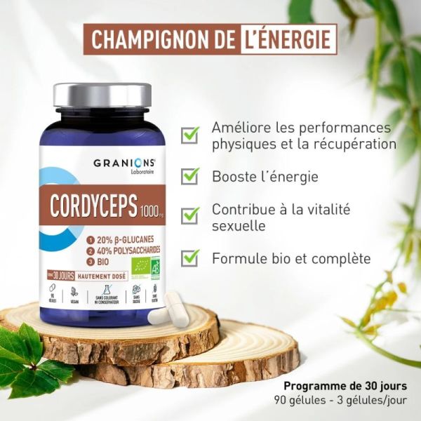 CORDYCEPS 1000mg - BIO - 90 gélules