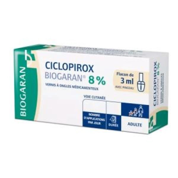 Ciclopirox 8 Biogaran Vernis 3Ml